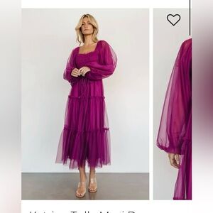 NWOT Baltic borne magenta tulle dress